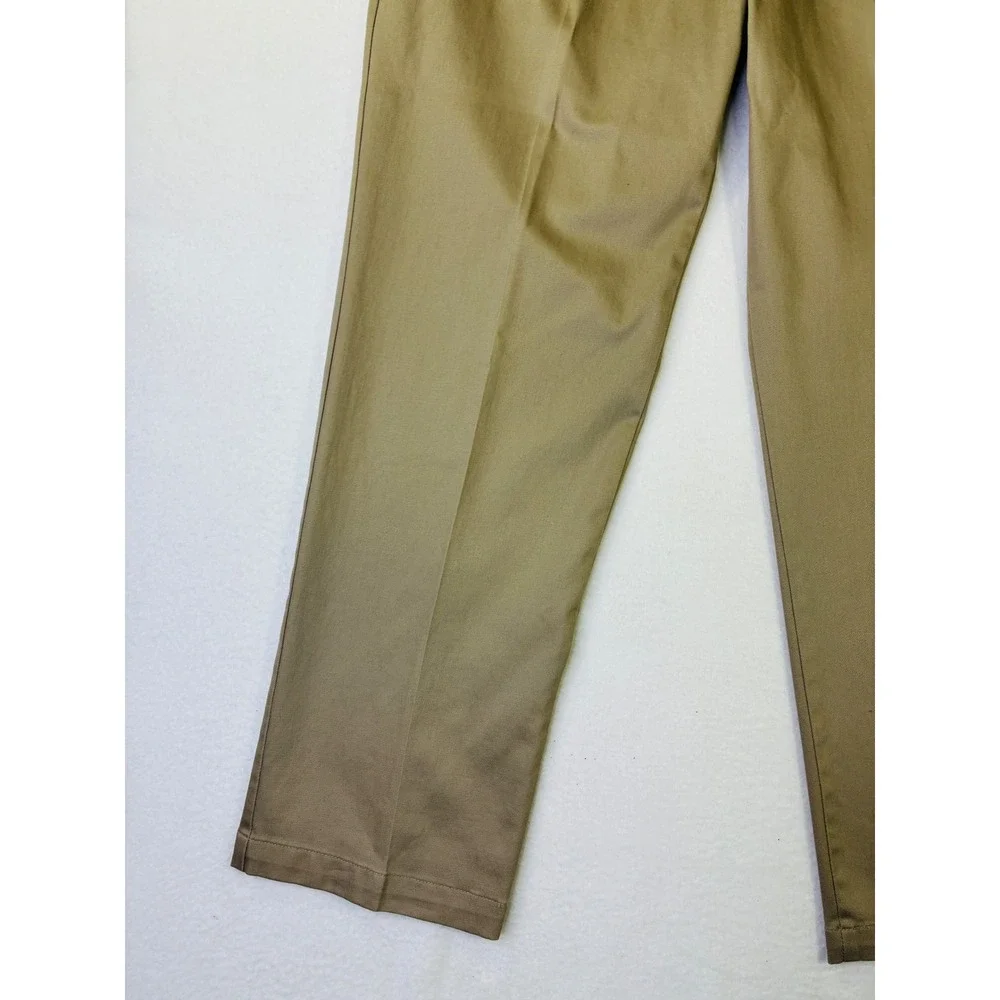 Dockers Khaki Chino Pants Straight Leg Flat Front Casual Dress Tan 34x30